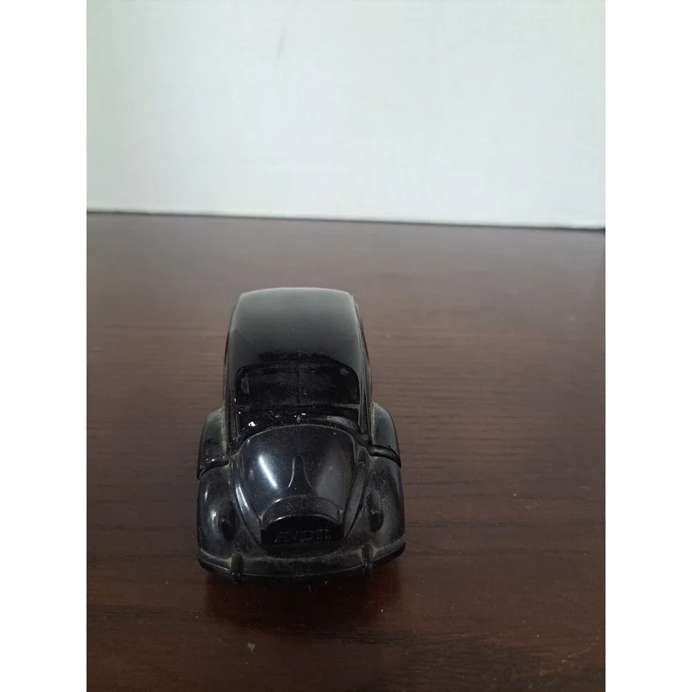 Vintage Black Volkswagen Bug Glass Avon Bottle - Empty